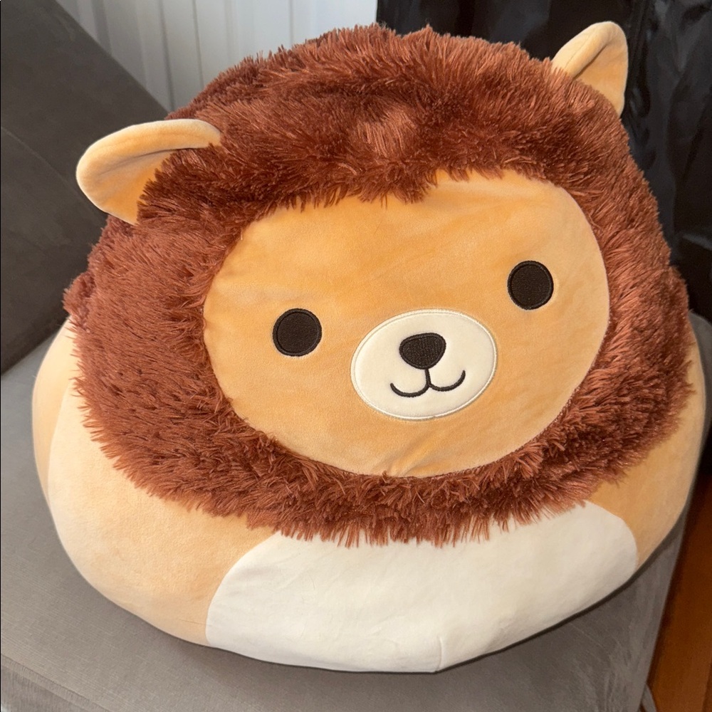 Squishmallow Cute Brown and Tan Lion Plush, large